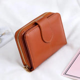 Women Oil Wax Leather Wallet Short Wallet Small Card Package Retro Wallet