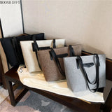 Fresh Wind Canvas Shoulder Bag Large Handbags for Female Students