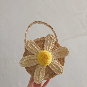 Daisy Flower Straw Woven Bag Handbag Shoulder Satchel