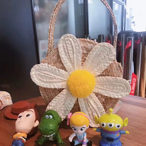 Daisy Flower Straw Woven Bag Handbag Shoulder Satchel