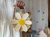 Daisy Flower Straw Woven Bag Handbag Shoulder Satchel