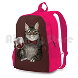 Grey Tabby Cat Backpack for Outdoor Hiking