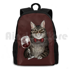 Grey Tabby Cat Backpack for Outdoor Hiking