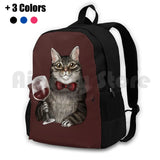 Grey Tabby Cat Backpack for Outdoor Hiking