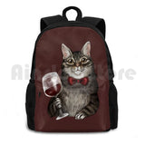 Grey Tabby Cat Backpack for Outdoor Hiking