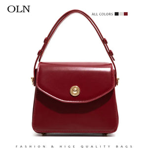 Wine Red Leather Shoulder Bag for Women