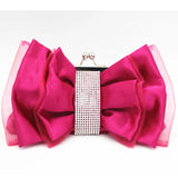 Bow Shape Rhinestone Women Evening Clutch Bags Bridal Flower Female Handbags