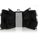 Bow Shape Rhinestone Women Evening Clutch Bags Bridal Flower Female Handbags