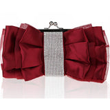 Bow Shape Rhinestone Women Evening Clutch Bags Bridal Flower Female Handbags