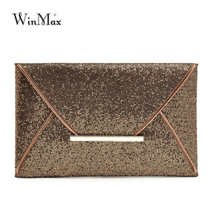 Evening Party Clutch Hand Bags Purses Female Sequined Envelop Bags