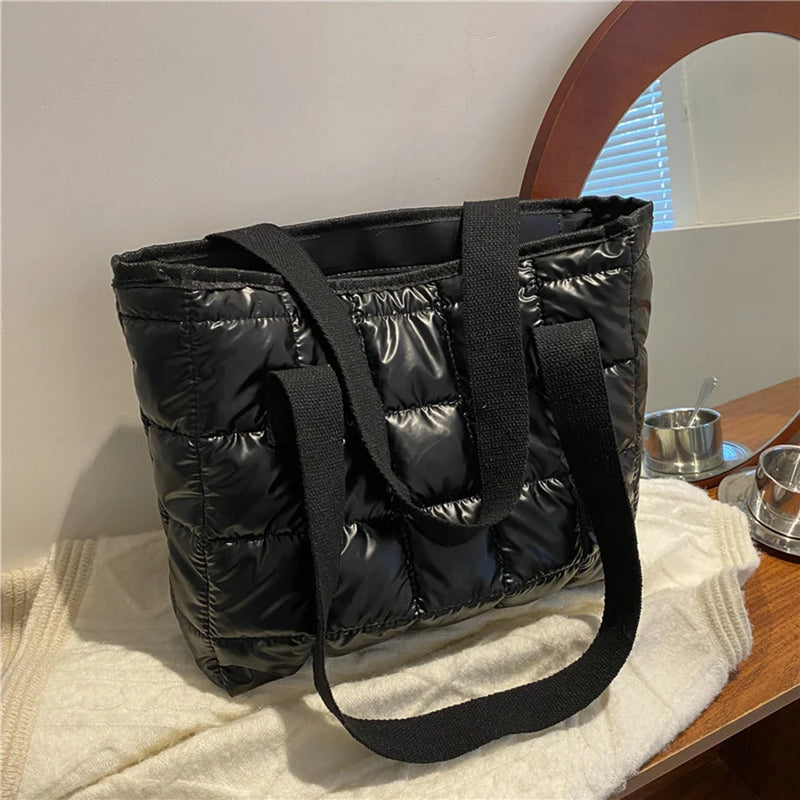 Winter Women Handbags Wrap Cotton Jacket Shoulder Bags Large Capacity Down Bags