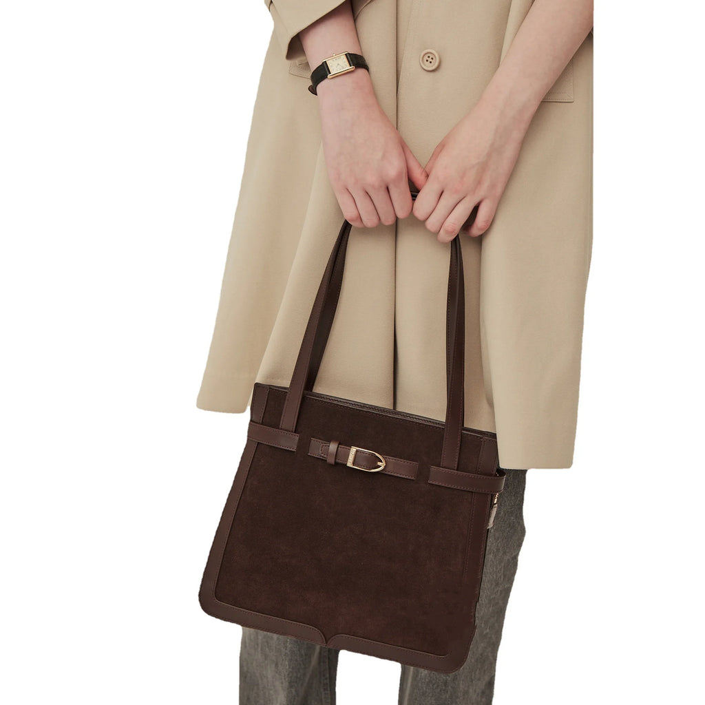 Vintage Suede Shoulder Bag for Women - Winter Fashion