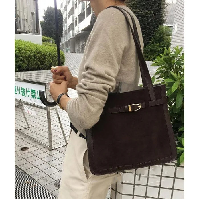 Vintage Suede Shoulder Bag for Women - Winter Fashion