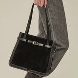 Vintage Suede Shoulder Bag for Women - Winter Fashion