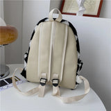 Soft Plush Backpack Girls School Shoulder Bag Diamond Lattice Rucksack