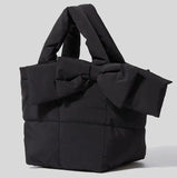 Winter Bow Padded Tote Bags for Women