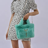 Soft Plush Handbags For Women Clutch Bags Woolly Faux Fur Winter Crossbody
