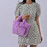 Soft Plush Handbags For Women Clutch Bags Woolly Faux Fur Winter Crossbody