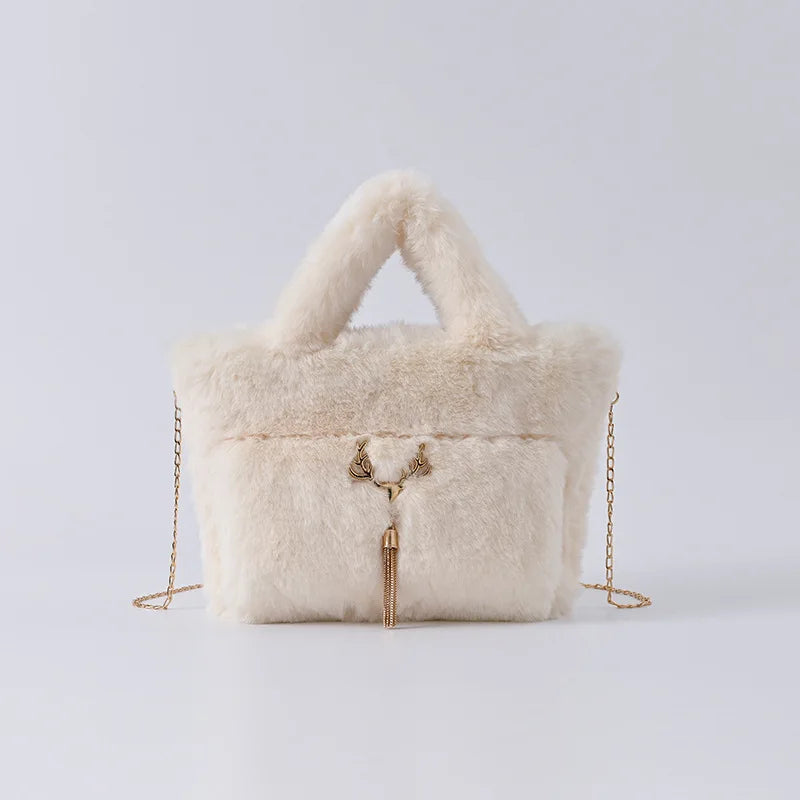 Soft Plush Handbags For Women Clutch Bags Woolly Faux Fur Winter Crossbody