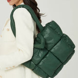 Women's Winter Big Down Tote Bag Large Capacity Shoulder Travel Handbag