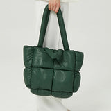 Women's Winter Big Down Tote Bag Large Capacity Shoulder Travel Handbag