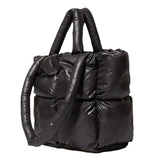 Women's Winter Big Down Tote Bag Large Capacity Shoulder Travel Handbag