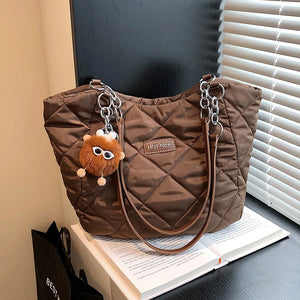 Winter Big Tote Bags for Women Shopper Shopping Shoulder Bag Cloth Top Handle Ch