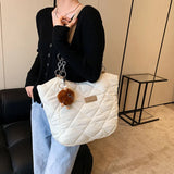 Winter Big Tote Bags for Women Shopper Shopping Shoulder Bag Cloth Top Handle Ch