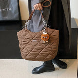 Winter Big Tote Bags for Women Shopper Shopping Shoulder Bag Cloth Top Handle Ch