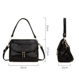 Serpentine Leather Hobo Crossbody Bag for Women