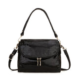 Serpentine Leather Hobo Crossbody Bag for Women