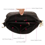 Serpentine Leather Hobo Crossbody Bag for Women