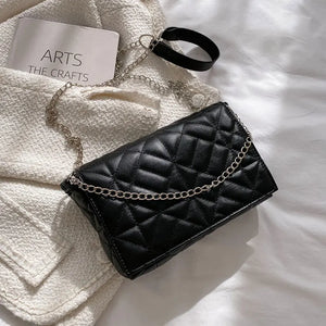 Winter Casual Chain Handbag High Pu Leather Female Shoulder Bag