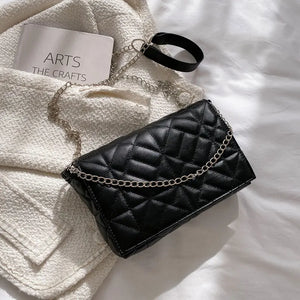 Winter Casual Chain Handbag High Pu Leather Female Shoulder Bag