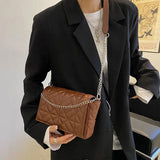 Winter Casual Chain Handbag High Pu Leather Female Shoulder Bag