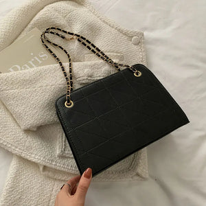 Winter Casual Square Handbags for Women High Soft Leather Female Shoulder Bag Ch