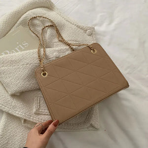 Winter Casual Square Handbags for Women High Soft Leather Female Shoulder Bag Ch