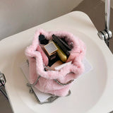 Winter Chain Women Shoulder Bag Faux Fur Crossbody Bag