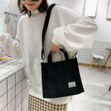 Winter Corduroy Handbags Casual Ladies Shopping Crossbody Bags