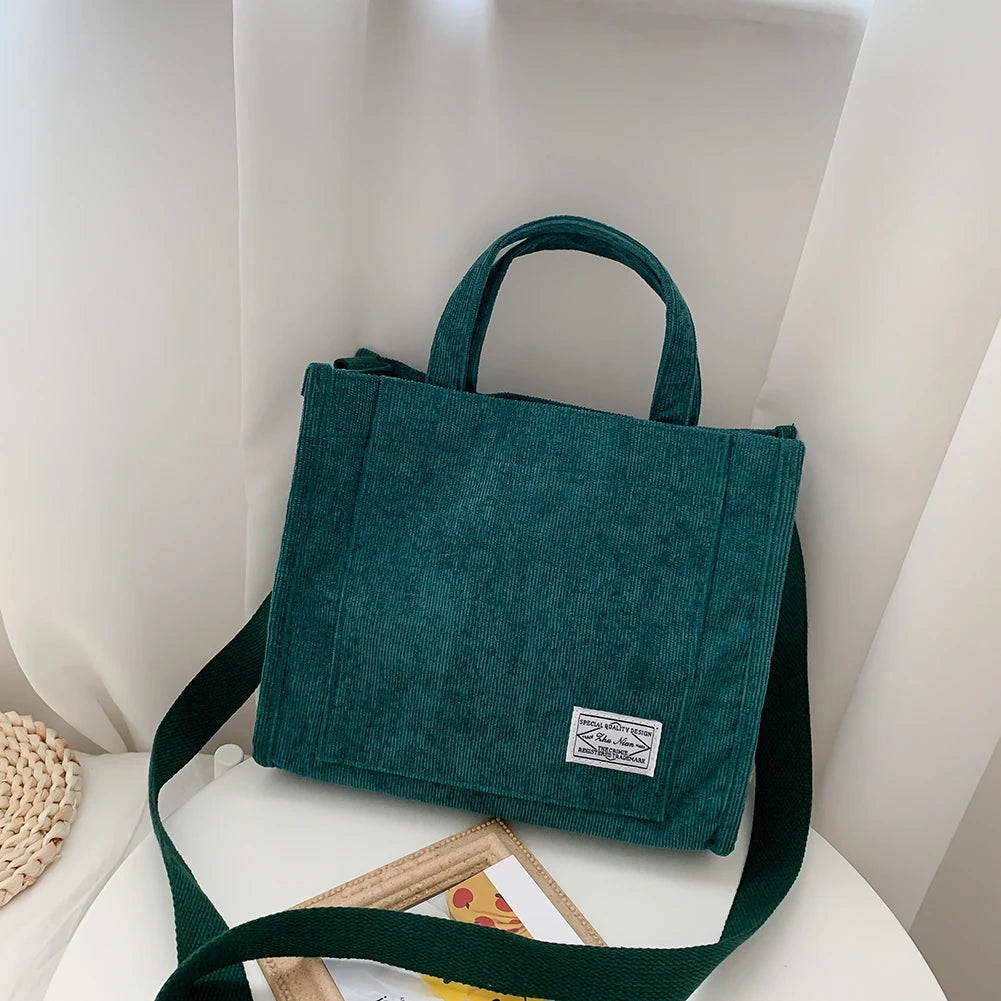 Winter Corduroy Handbags Casual Ladies Shopping Crossbody Bags