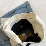 Winter Corduroy Shoulder Bags For Women Casual Large Capacity Shopping Totes