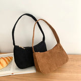 Winter Corduroy Underarm Bag Casual Women Shoulder Bags Travel Armpit Phone Pouc
