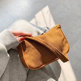 Winter Corduroy Underarm Bag Casual Women Shoulder Bags Travel
