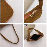 Winter Corduroy Underarm Bag Casual Women Shoulder Bags Travel