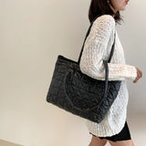 Cotton Padded Shoulder Bag Women Quilted Handbag Ladies Tote Purse