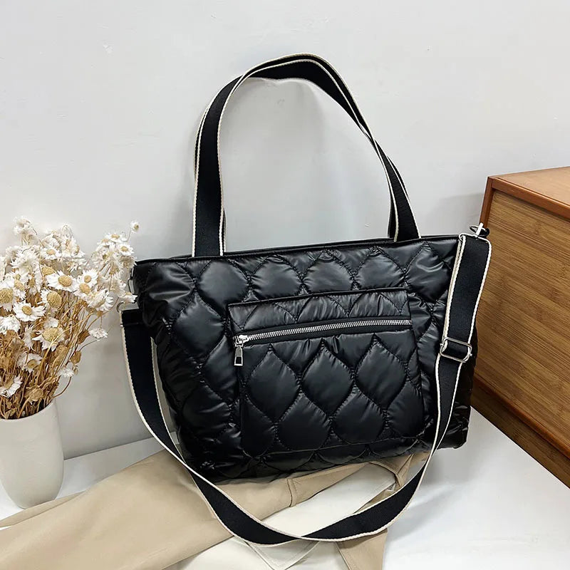 Winter Cotton Pattern Shoulder Crossbody Bag For Women