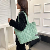 Winter Cotton Shopper Shoulder Bag For Women Large Capacity Shopping Bags