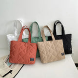 Winter Cotton Shopper Shoulder Bag For Women Large Capacity Shopping Bags