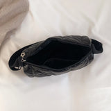 Winter Quilted Crossbody Bag Check Messenger Soft Nylon Portable