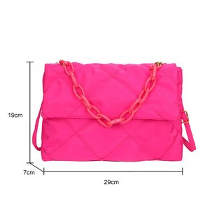Quilted Nylon Crossbody Bag for Women with Large Capacity